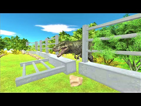 T-rex escape. Dinosaur Park of Confusion. FPS perspective! | Animal Revolt Battle Simulator