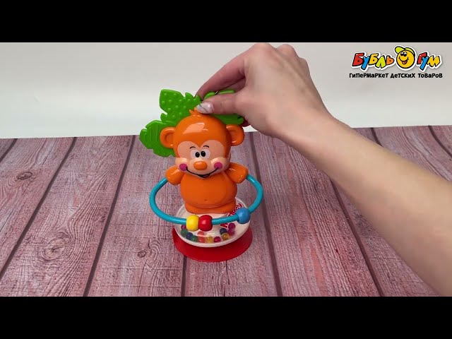 Игрушка на присоске с трещоткой обезьянка - видео