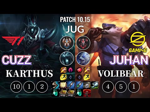T1 Cuzz Karthus vs OZ Juhan Volibear Jungle - KR Patch 10.15