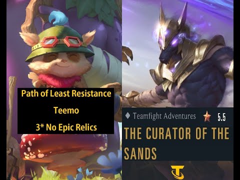 Teemo vs Nasus (3* No Epic Relics) - Curator of the Sands - Teamfight Adventures