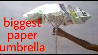 worlds biggest paper umbrella, how to make big umbrella,  origami umbrella,craft for summer vacation