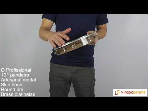 O Profissional 10” Pandeiro - Artesanal Model, Brass Platinelas - ViradaDrums.com