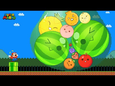 Mario vs Suika | Fruits Evolution in Giant SLIME