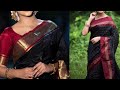 Latest Black And Red Combination Silk Sarees Collection Black And Red Pattu Sarees Collection2020