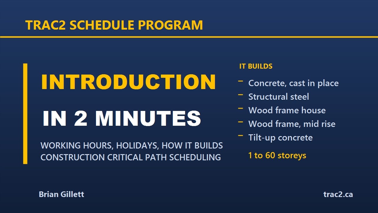 A quick tour of the Trac2 Schedule Program