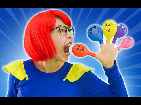 Familia de Dedos de Globos | La Familia Dedo | Hokie Pokie Canciones Infantiles