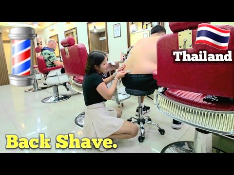 💈“Back Hair LEVEL 100! Watch This Lady Barber Fight for Her Life 😂 (Pattaya, Thailand 🇹🇭)
