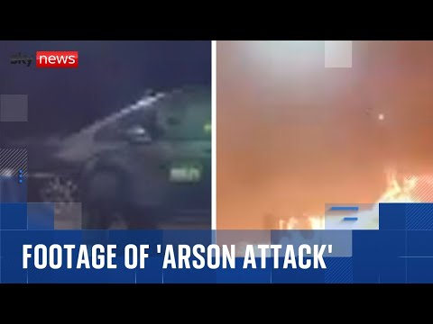 Doorbell footage shows blaze erupt at mosque after suspected arson attack