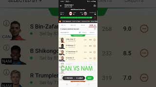 CAN VS NAM ICC CWC Qualifiers Playoff ODI Match dream11 Team prediction #dream11 #ytshorts