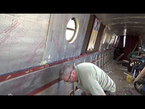 Narrowboat Build & Fit Out. Battening The Hull