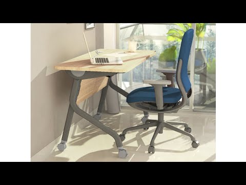 Wooden executive office desk, 1 year, brown and black