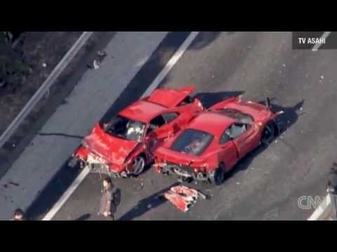 Supercar Crash in Japan with 8 Ferraris & Lamborghini