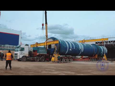 Монтаж барабана гидроразбивателя / Installation of the drum pulper