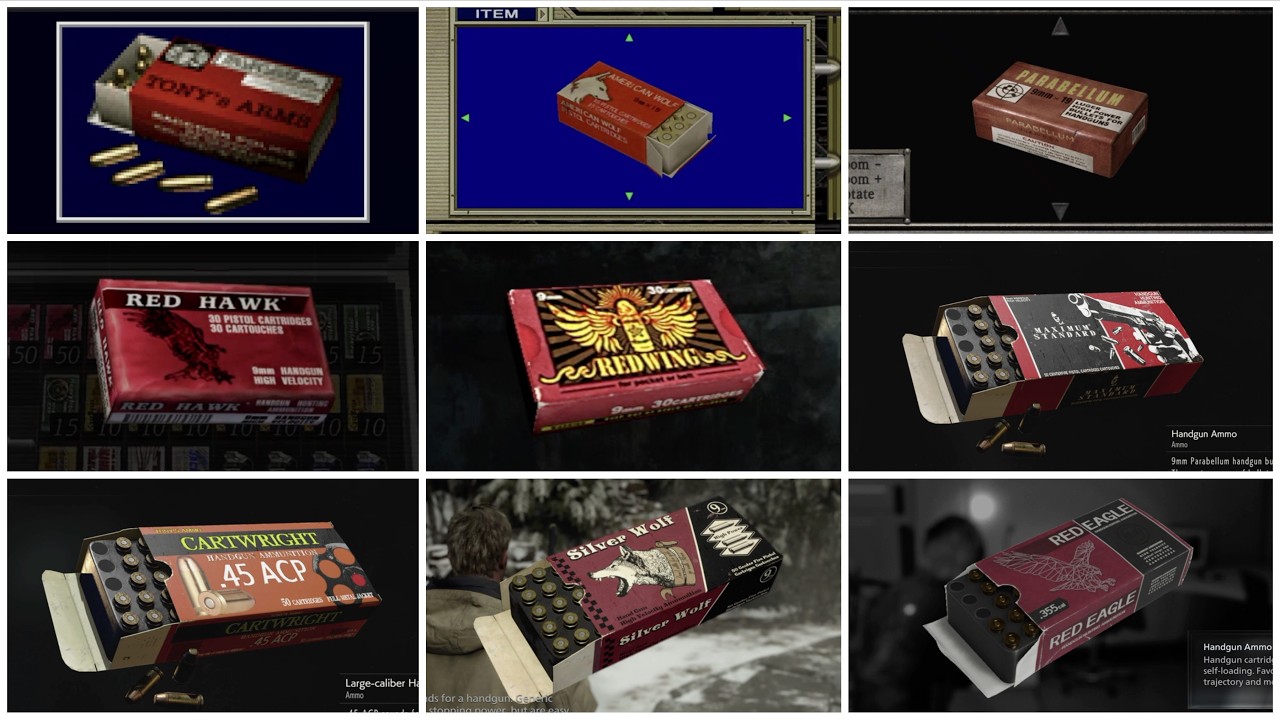 Resident Evil series history of ammo design from 1 to requiem / バイオハザードシリーズ 初代1からレクイエムまでの弾薬のデザインの歴史