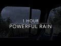 Powerful night thunderstorm - Heavy Rain and Thunder - Rain Sounds for sleep - 1 hour Windy Rain