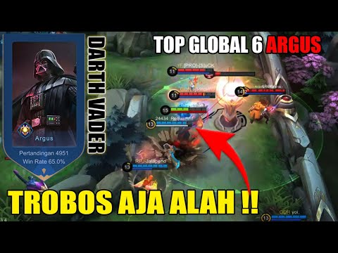 TOP GLOBAL 6 ARGUS - DARTH VADER CORE GAMEPLAY - MOBILE LEGENDS ARGUS DARTH VADER GAMEPLAY