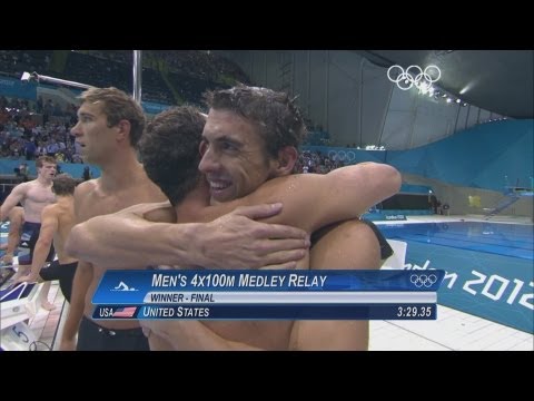Michael Phelps Last Ever Race - USA Win Gold | London 2012 Olympics