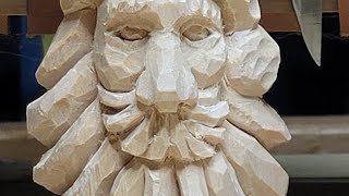 Carving a Santa Claus in the middle of January? Why not.