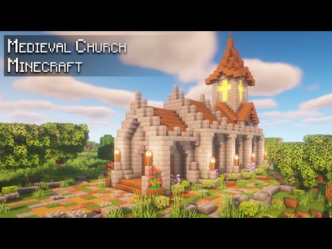 Minecraft: How to build an Aesthetic Medieval Church | Tutorial