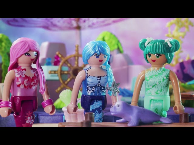 Vídeo relacionado con PLAYMOBIL Fantasy & Magic | Sirena con regalo | Juego de boda submarina con arpa, anillo y criaturas marinas | Para niños a partir de 4 años | 72107