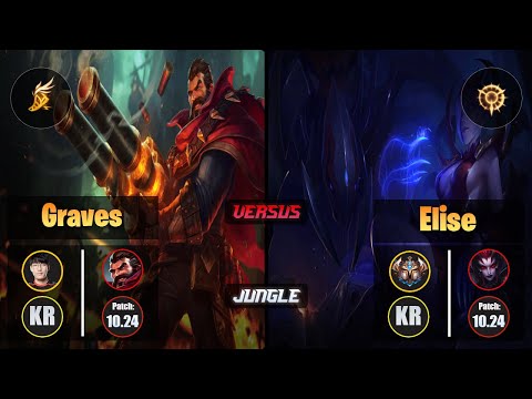 Tarzan GRAVES (Jungle) [Fleet Footwork] VS ELISE - Challenger KR Patch 10.24
