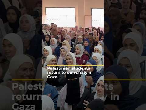 Palestinian students return to class at Gaza university | AJ#shorts