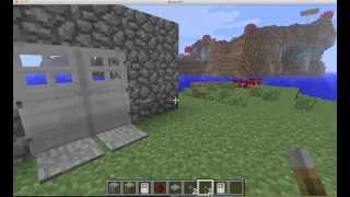 MINECRAFT: Double iron doors tutorial with pressure plates, button or lever (open synchronously)
