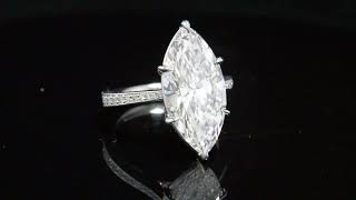 Marquise Cut Tapered Pave Diamond Engagement Ring