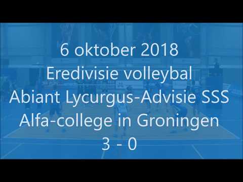 6 oktober 2018 volleybalwedstrijd Abiant Lycurgus tegen Advisie  SSS in Groningen