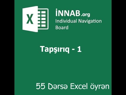 55 dərsə Excel: Tapşırıq 1