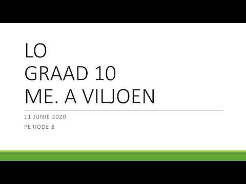LO GRAAD 10: 11 Junie 2020 - periode 8 (11108)