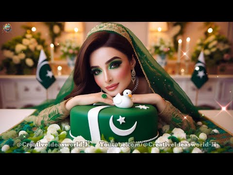 Pakistani Flag cake by Creative ideas world #cake #cakedecorating #trending #pakistan #viralvideo