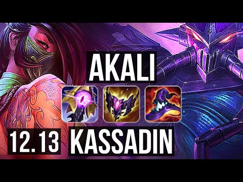AKALI vs KASSADIN (MID) | 10/1/5, 1.2M mastery, Godlike | EUW Grandmaster | 12.13