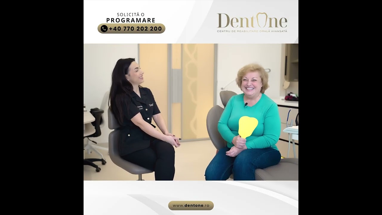 Pacientă încântată de rezultatul final pe implanturi dentare
