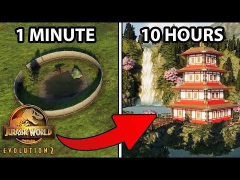 Building Dinosaur Habitats in 1 MINUTE, 1 HOUR & 10 HOURS! Jurassic World Evolution 2