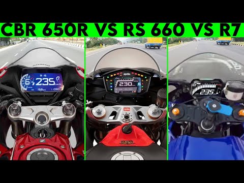 CBR 650R VS Aprilia RS 660 VS R7 | 0 TO 250 | TOPSPEED !!!
