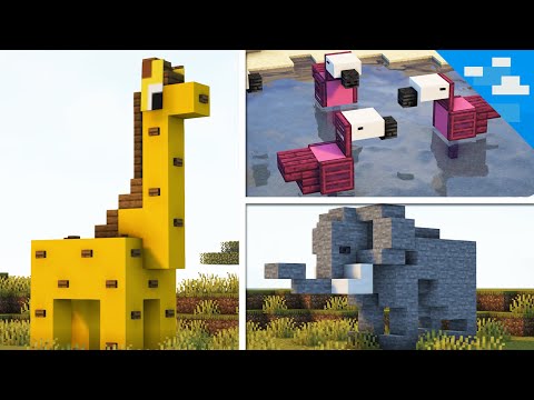 TheUselessCow - Minecraft: Zoo Animal Build Hacks! (10+ Ideas!)
