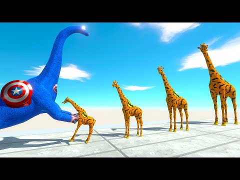 BATTLE 4 SIZE of BATMAN GIRAFFE - Animal Revolt Battle Simulator ARBS