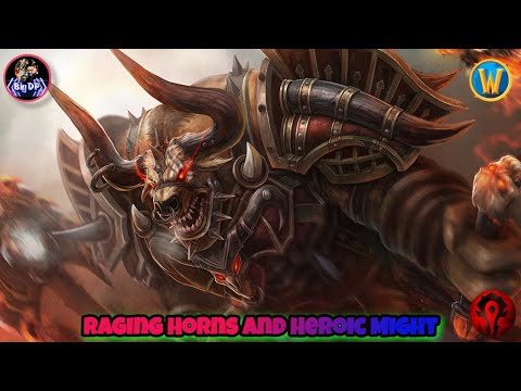 Intense fight at the Warsong Lumber Mill. Fury Warrior Tauren Horde. World of Warcraft.