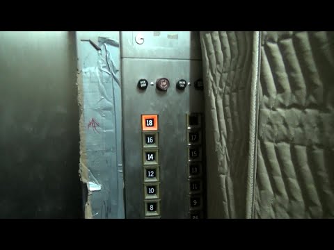BEFORE: Vintage Otis Autotronic Elevators and machine room at the 700 Building in Richmond, VA