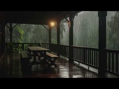 More Calm When Immersing in Balcony Ambience with Heavy Rain - Rain Covers my Mind, Deep Sleep