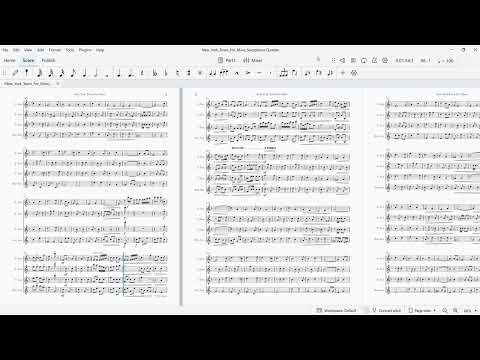 Saxophone Sheet Music - New York Town For Mine (Earle C. Jones & Albert Von Tilzer).   Arranged for sax quartet.  Full Score and Parts. image 2