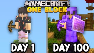 I Survived 100 Days on ONE BLOCK in Minecraft...