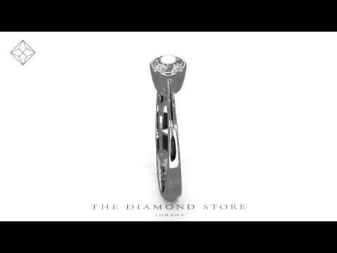 UT29-55RMY - Certified Emily 18K White Gold Diamond Engagement Ring 0.33CT