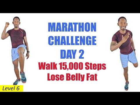 MARATHON CHALLENGE DAY 5 Running In Place with Dumbbells 1300 Calories