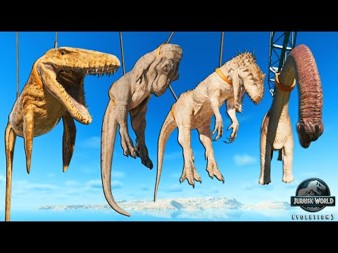Jurassic World Evolution 3 - Brachiosaurus vs Indominus Rex vs Mosasaurus vs TRex , Big Dinosaurs
