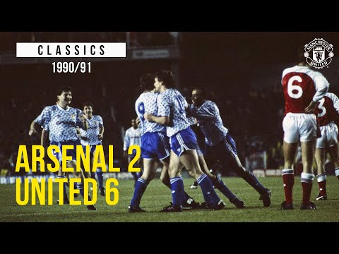 Arsenal 2-6 Manchester United | League Cup Classics | Sharpe, Hughes, Wallace