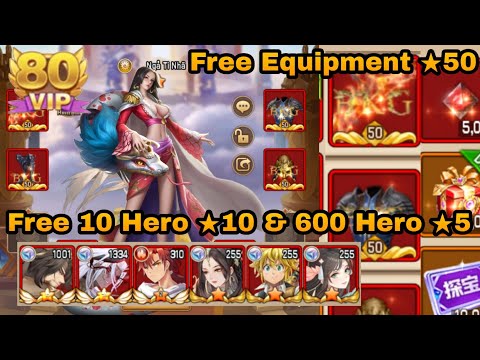 VIP 80 + Equipment ★50 + 10 Hero ★10 & 600 Hero ★5 + 4,2B Dm + 300k coin Web - Idle Legend P-Server