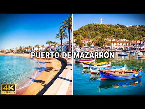 PUERTO DE MAZARRÓN 🇪🇸 | Stunning ☀️ Beaches, Promenade & Port | Costa Cálida Walk 4K