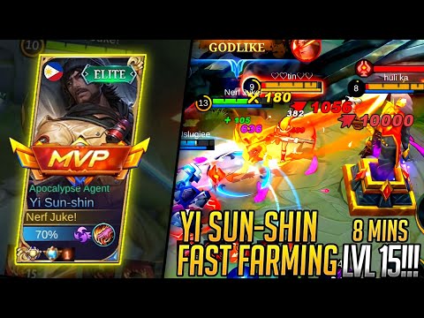 NEW ROTATION FAST FARMING YI SUN SHIN IN NEW SEASON 23 | 8 MINUTES LEVEL 15 | YSS FAST FARMING- MLBB